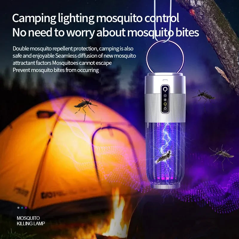 Electric UV Mosquito Trap – Rechargeable, 24-Hour Runtime & Portable Camping Lamp