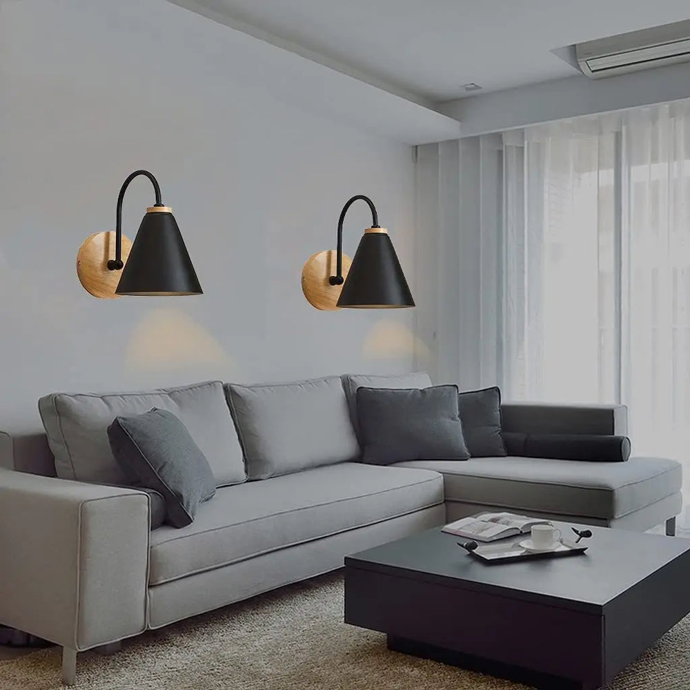 Nordic Beam | Scandinavian Wood & Iron Wall Light