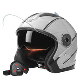 Kalsten | Retro 3/4 Open-Face Motorcycle Helmet with Dual Lens – AeroRide