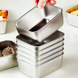 Stainless Steel Food Storage Containers – 600ml, Stackable Set of 6 & Clear Lids