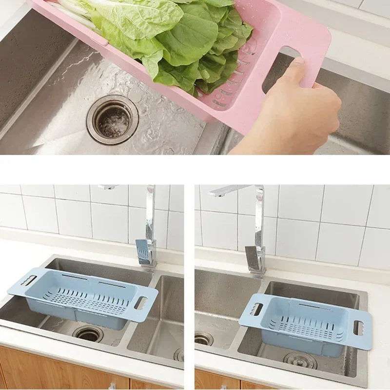 Expandable Dish Drying Rack – Auto-Drain, Adjustable & Over-Sink Design