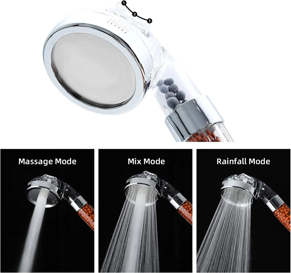 AquaGlow – High-Pressure Water-Saving Showerhead with Filter