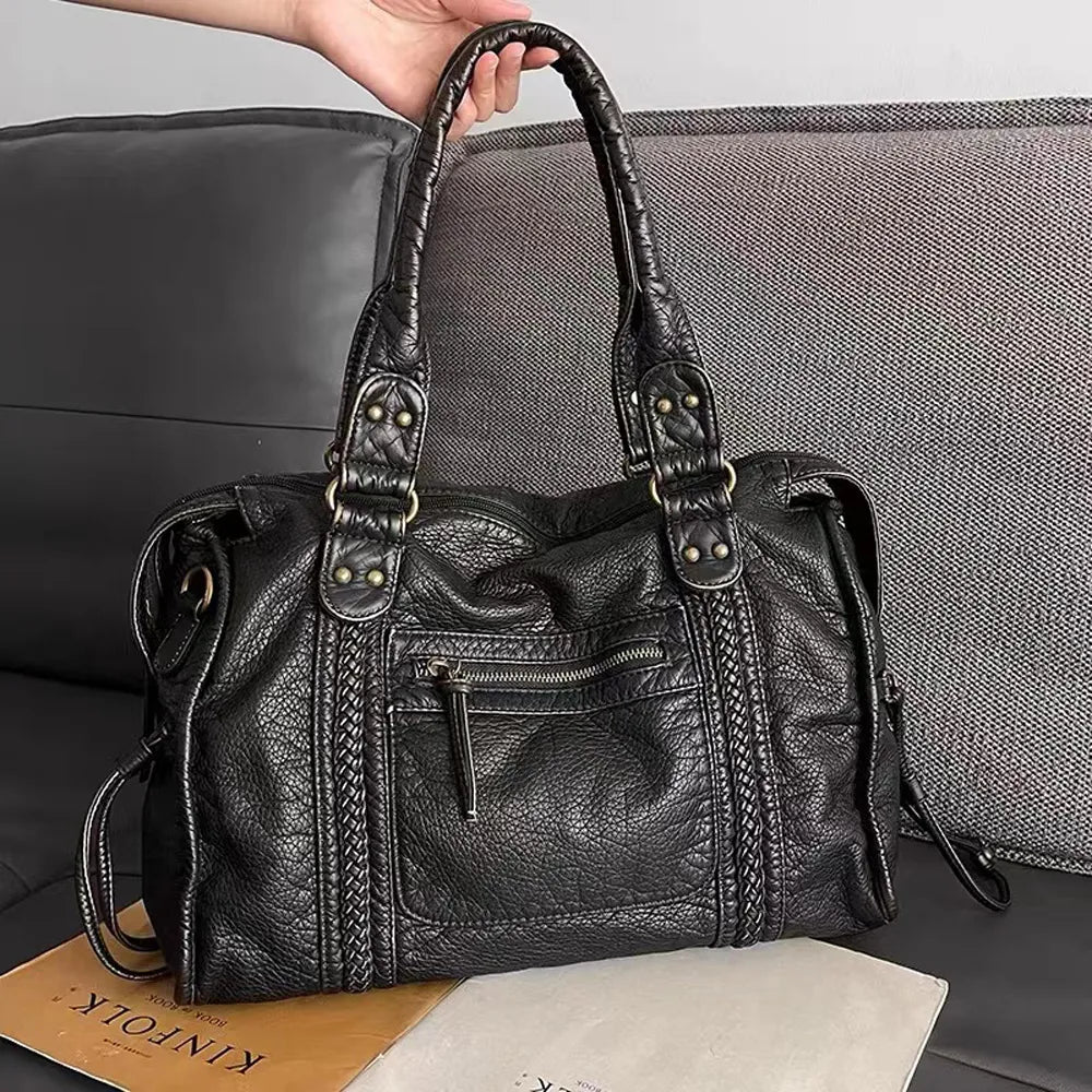 Enhanced Product Title: "Vintage-Waschung PU-Leder Handtasche in Schwarz – Stilvolle Damen-Tasche für Alltag und Abend"

This optimized title includes relevant keywords while maintaining clarity and appeal for potential buyers.