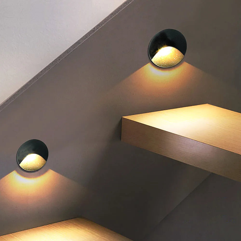 BowLift | Modern waterproof IP65 LED recessed wall lamp for outdoor lighting - 3W embedded step & staircase balcony portal light