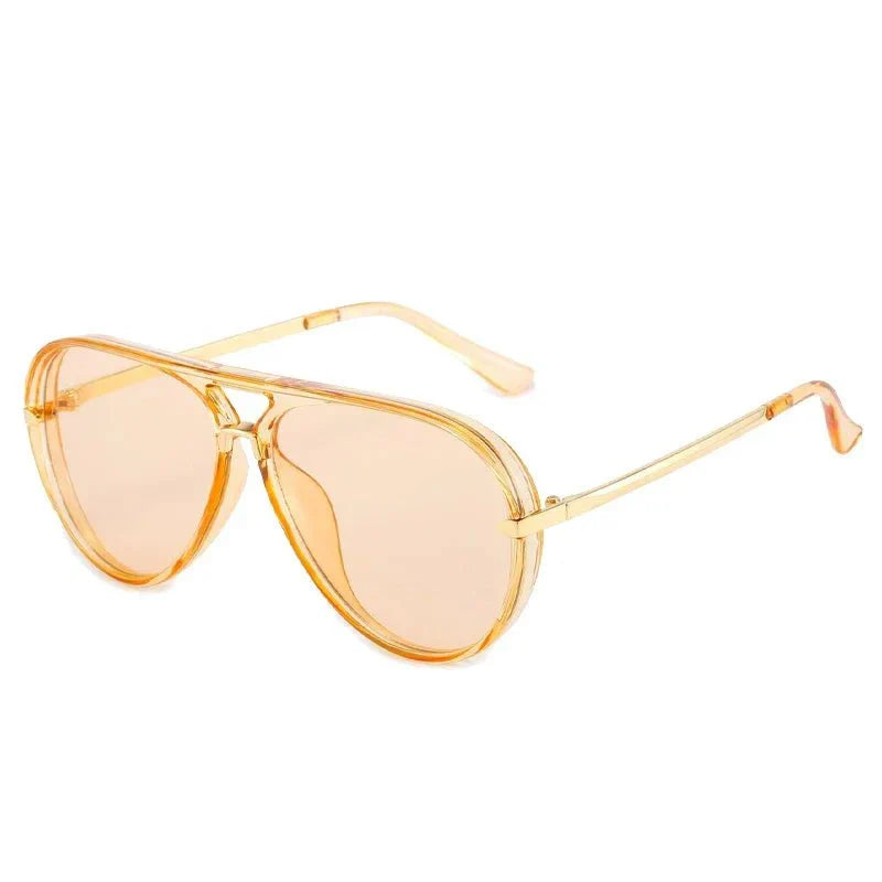 Double-Bridge Aviator Sunglasses – Lightweight Metal Frame, 4 Colors, Unisex