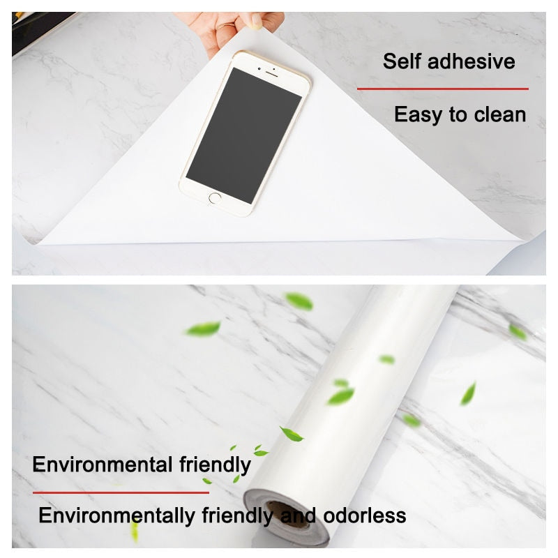 Marble Self-Adhesive Film – Waterproof PVC Vinyl, 60cm Wide, 3D Texture