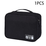 Travel Cable Organizer Bag – Water-Repellent Oxford, Dual-Layer Storage & 6 Colors