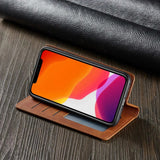 GripFold Magnetic Leather iPhone Case