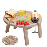 Optimized Product Title: "Klappbarer Holz-Picknicktisch mit Weinglashaltern & Flaschenhalter – Ideal für Garten, Camping und Ausflüge" 

This title includes relevant keywords and phrases that potential customers might search for, enhancing visibility on G