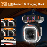 Rechargeable Camping Fan with 40,000mAh Battery & LED Lantern – F22