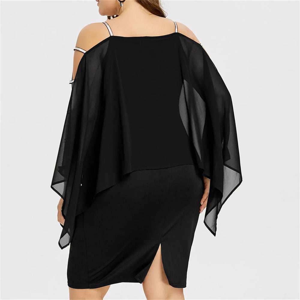 Plus-Size Off-the-Shoulder Lace Swing Dress for Fall - Elegant & Stylish Women's Fashion