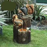 BowLift | Lunaverde Solar Deco Fountain Duck & Squirrel | Garden Figure with LED Light | Weatherproof Resin | For Terrace & Balcony