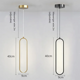 Modern Minimalist LED Pendant Light | Gold & Black Hanging Lamp for Bedroom, Dining & Living Spaces