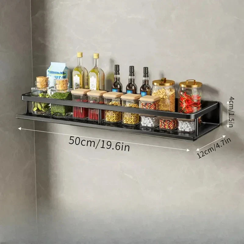 MetroRack – Modern Black Kitchen Wall Shelf