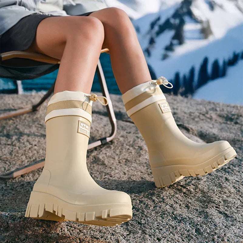 Arlena – Women's Retro Waterproof Rain Boots with Non-Slip Sole