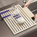 Roll-Up Sink Drying Rack – Aluminum, Heat-Resistant & 46/56cm Sizes