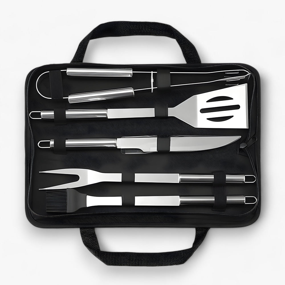 Optimized Product Title: **Edelstahl Grillbesteck Set mit Tragetasche – 3-teilig & 5-teilig – Hochwertiges BBQ Zubehör für Grillliebhaber** 

This title includes relevant keywords for better visibility while highlighting the product's features and appeal.