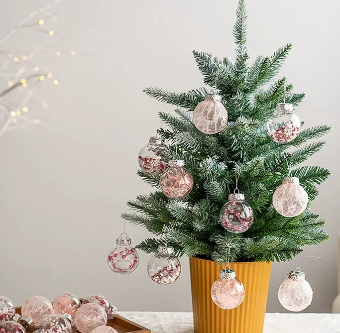 Transparent Hollow Christmas Baubles – 24 Pack Fillable Clear Ornaments