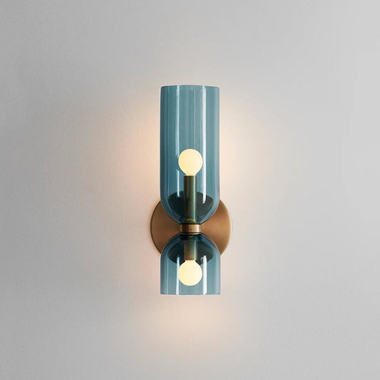 Wall Lamp – Nordic Design, Smoked Glass Finish & Tube Shape Sconce Style