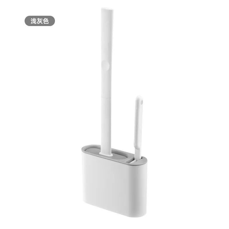 Silicone Toilet Brush – Wall-Mounted Holder, Detail Brush & Quick-Dry