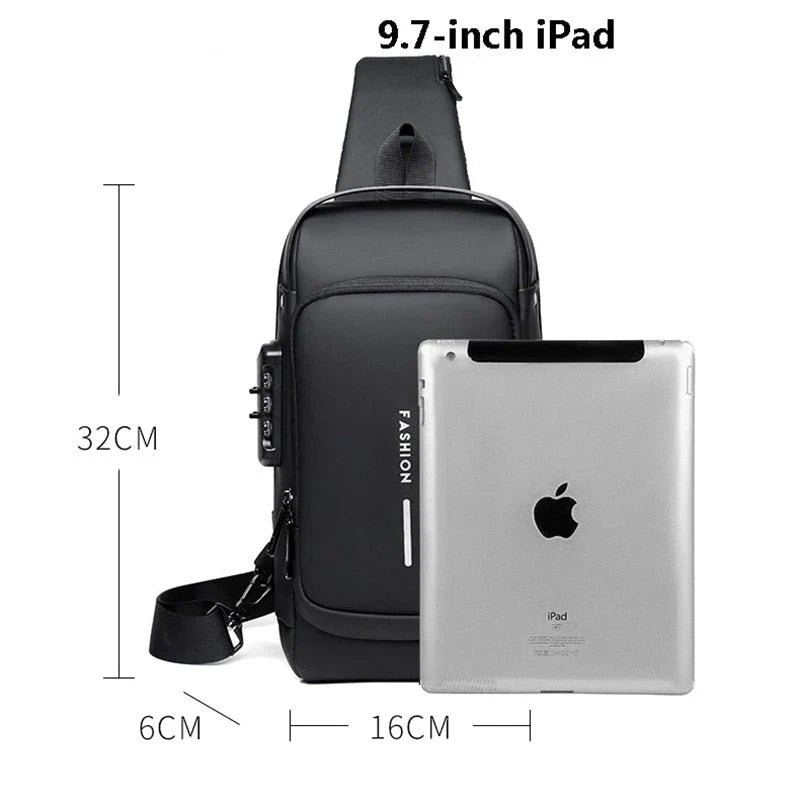 Enhanced Product Title: "Diebstahlsicherer Crossbody-Bag mit USB-Anschluss & Zahlenschloss – Ideal für Reisen und Alltag" 

This title includes relevant keywords while emphasizing the bag's security features and versatility.