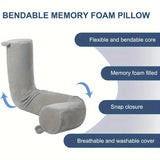 Bendable Memory Foam Travel Pillow – Neck & Chin Support, Washable Cover