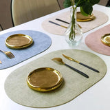LinoMat | Oval Faux Leather Placemats | Heat Resistant &amp; Non-Slip