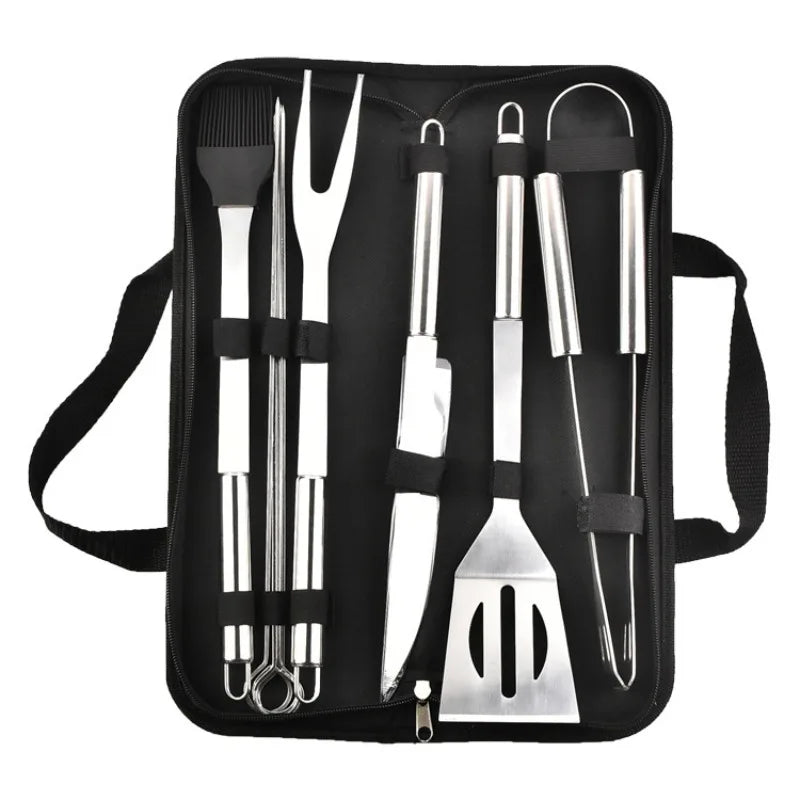 9-Piece Stainless Steel BBQ Utensil Set – Spatula, Tongs & Carrying Case