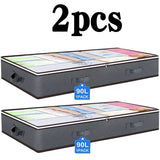 Under-Bed Storage Bags 2-Pack – 90L Each, Clear Zip Lid & Foldable