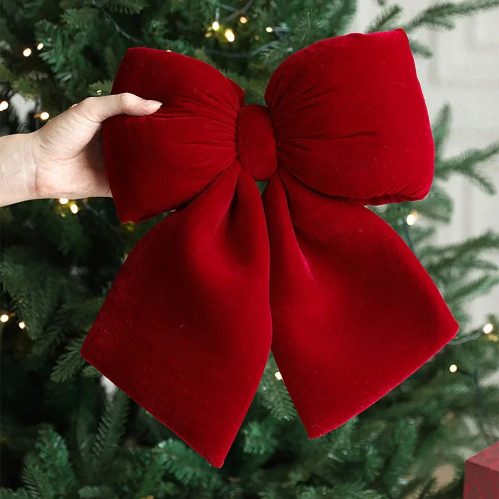Red Velvet Christmas Ribbon – Elegant Wired Ribbon for Tree and Gifts