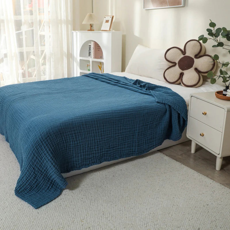 Muslin Throw Blanket – 100% Cotton, 6-Layer Breathable Weave & Three Sizes