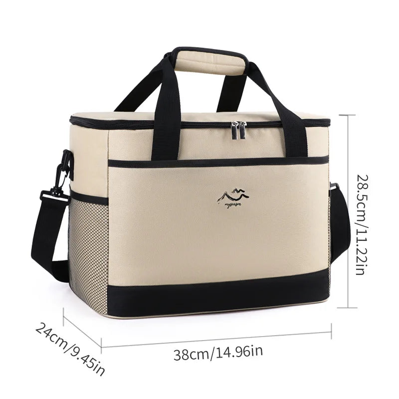 Insulated Cooler Bag – Oxford Fabric, Shoulder Strap & Mesh Pocket