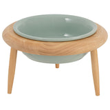 Kalsten | Misha Ceramic Elevated Cat Bowl with Wooden Stand