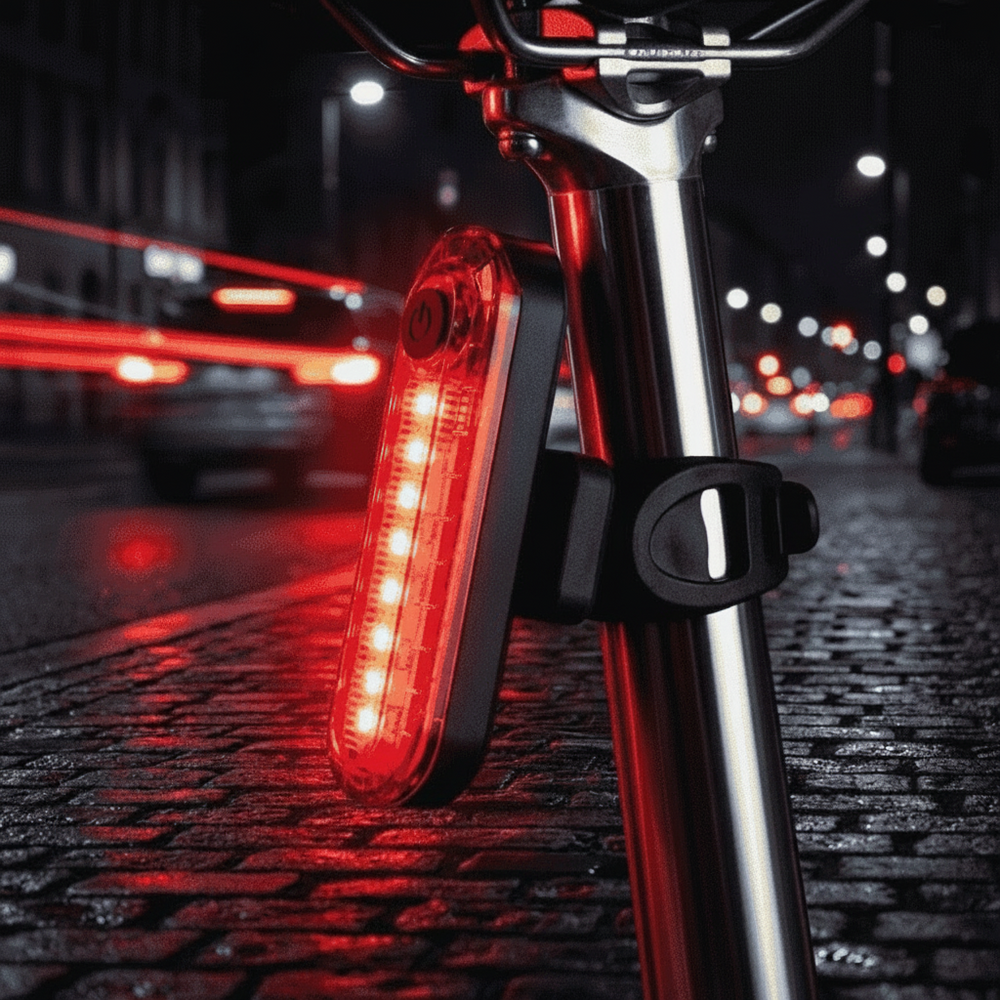 Bike Tail Light 2-Pack – USB Rechargeable, IPX4 Waterproof & LED Silicone Mount