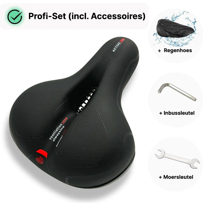 Ergonomic Bike Saddle – Padded, Water-Repellent & Reflective Strip for Universal Seatposts