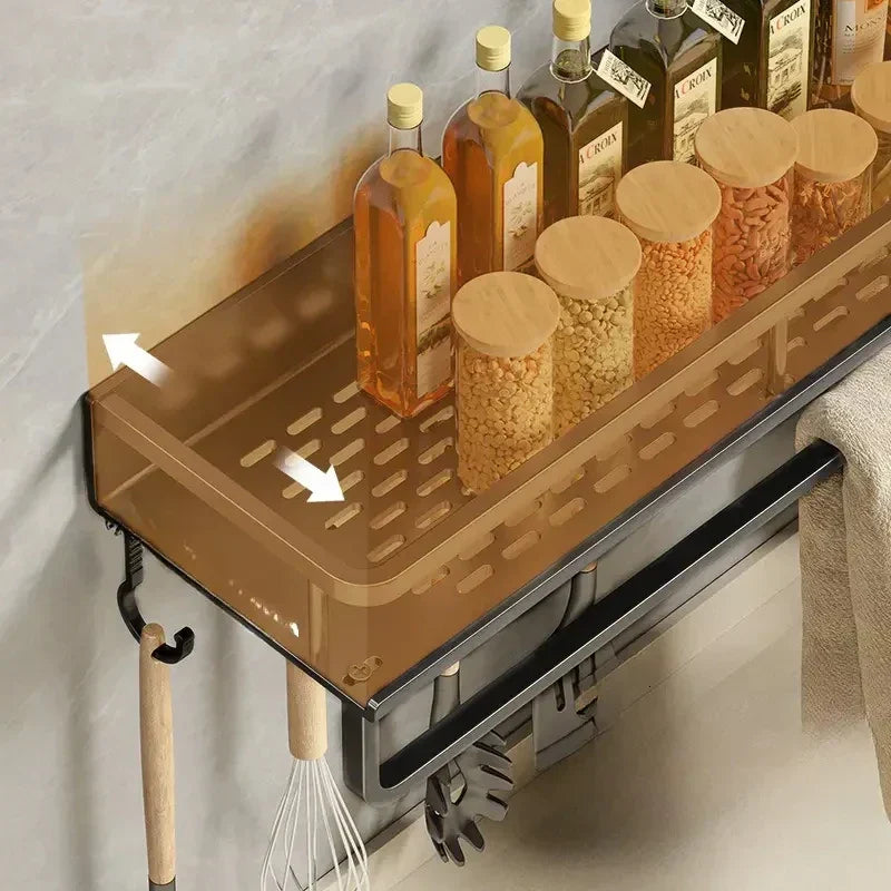 MetroRack – Modern Black Kitchen Wall Shelf