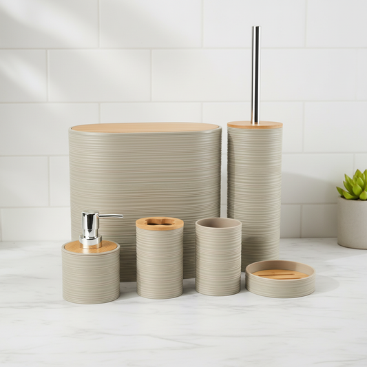 6-Piece Bathroom Accessory Set - Bamborao