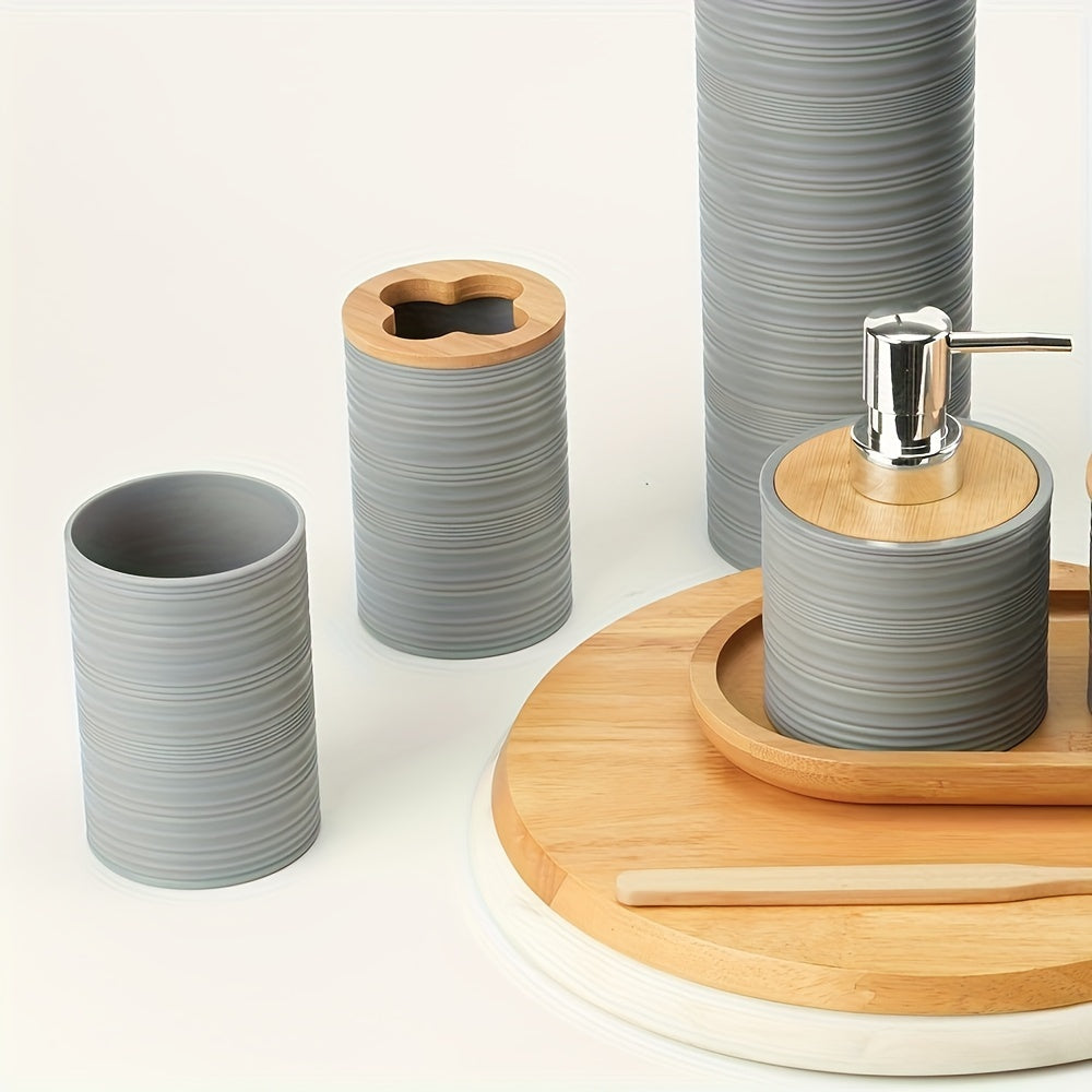 6-Piece Bathroom Accessory Set - Bamborao