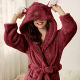 Gemütlicher Flanell-Bademantel mit Kapuze für Damen und Herren – Weich, Warm und Stylish