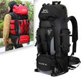 Trekking Backpack – 90L Waterproof Nylon, Padded Hip Belt & Multiple Compartments