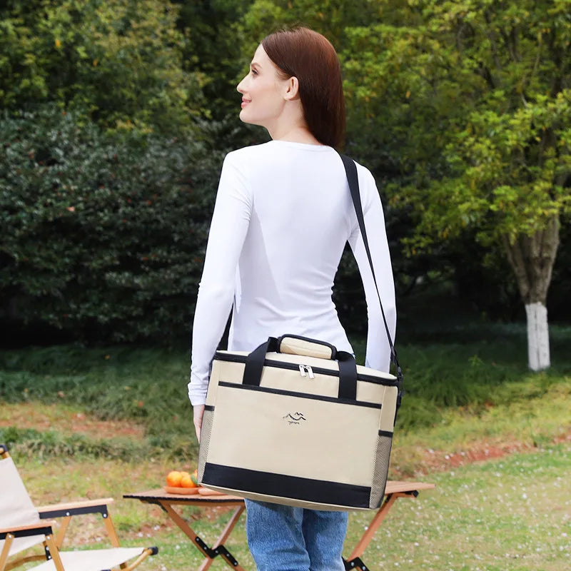 Insulated Cooler Bag – Oxford Fabric, Shoulder Strap & Mesh Pocket