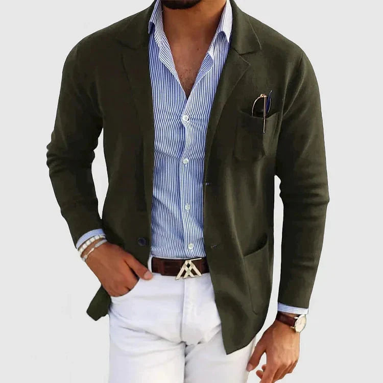 Lorenzo Stylish Men's Blazer with Casual Button Pockets & Lapel Collar