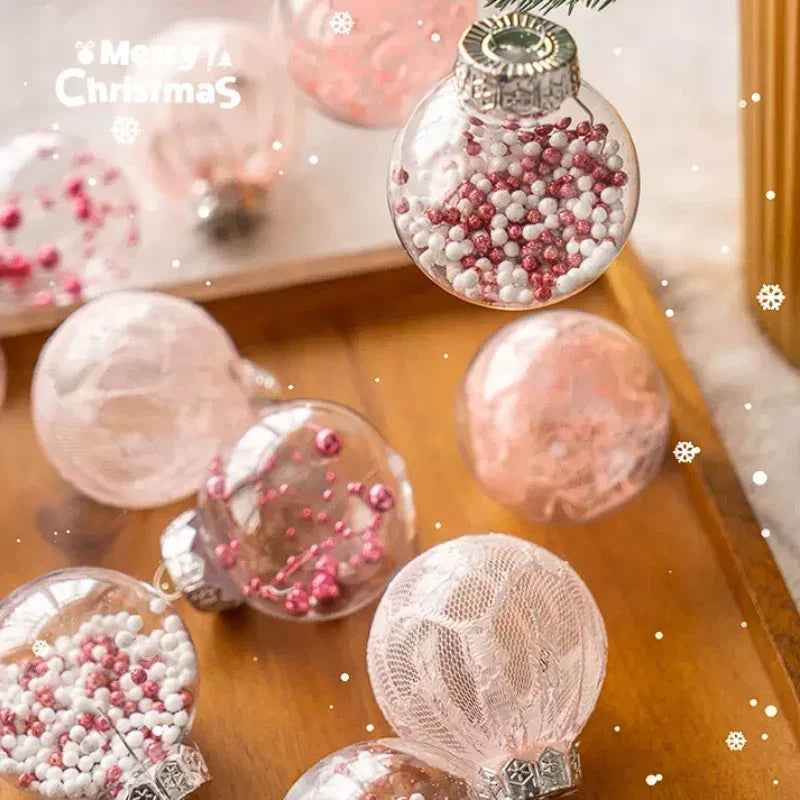 Transparent Hollow Christmas Baubles – 24 Pack Fillable Clear Ornaments