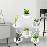 Metal Plant Stand with Wheels | 6-Tier Flower Pot Holder for Indoor & Outdoor Decoration