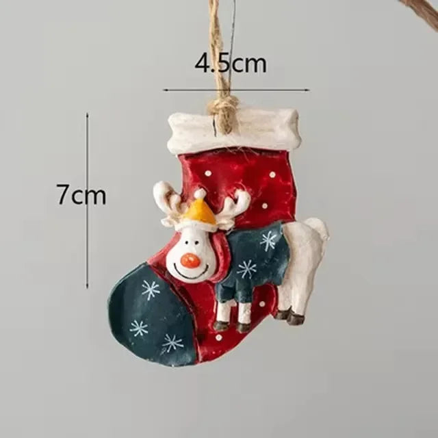 Classic Christmas Stockings with Reindeer Design – Hanging Fireplace Stocking
