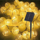 Solar LED Lantern String Lights – IP65 Waterproof, 8 Modes & Warm White