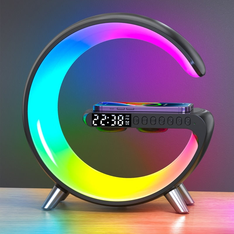 ChargeGlow Wireless Charger with Speaker - Black