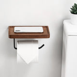 Wandmontierter Holz Toilettenpapierhalter mit Ablage – Stilvoller und Praktischer Bad Organizer