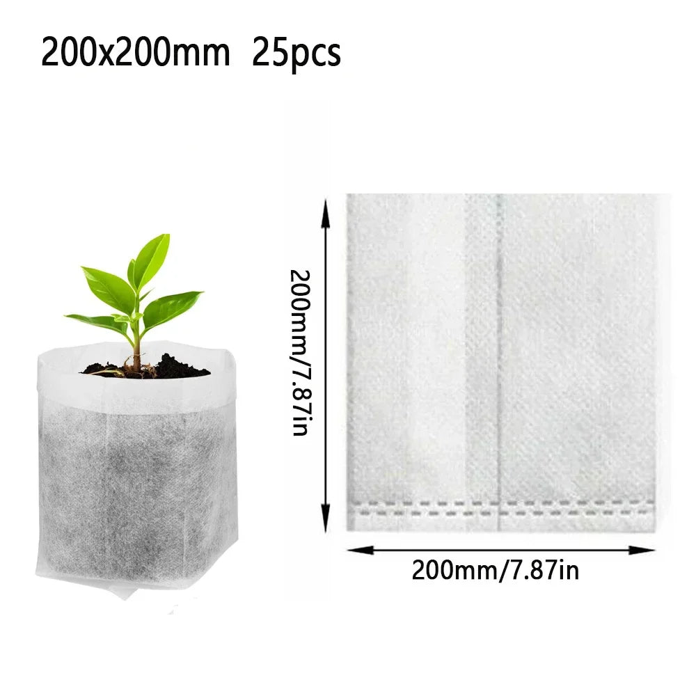 Biodegradable Seedling Bags – Breathable Nonwoven, Root-Friendly & 25/50/100 Pack