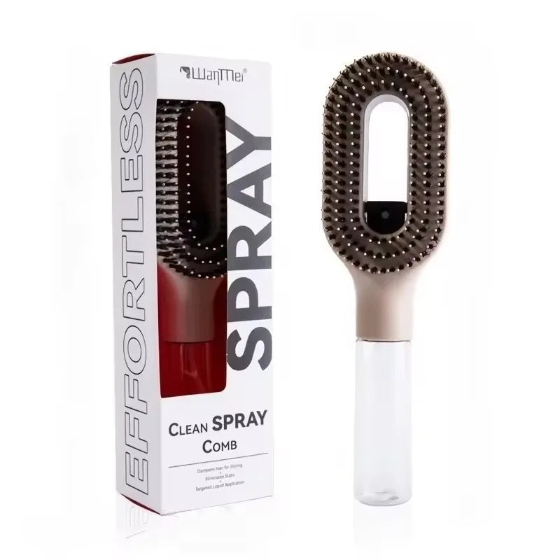 2-in-1 Spray Hair Brush – 50ml Mist Reservoir, Nylon Bristles & 5 Colors